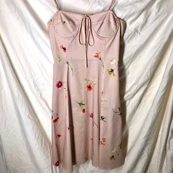 Gianni Bini Dresses & Skirts - Pale Pink Bustier Top Floral Dress